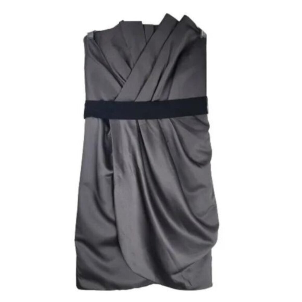 White by Vera Wang Short Draped Satin Dress